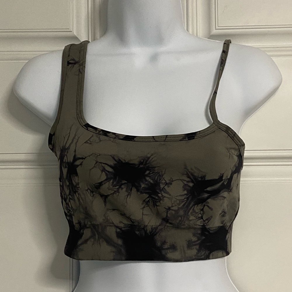 Grey Tie Dye Active Sports Bra